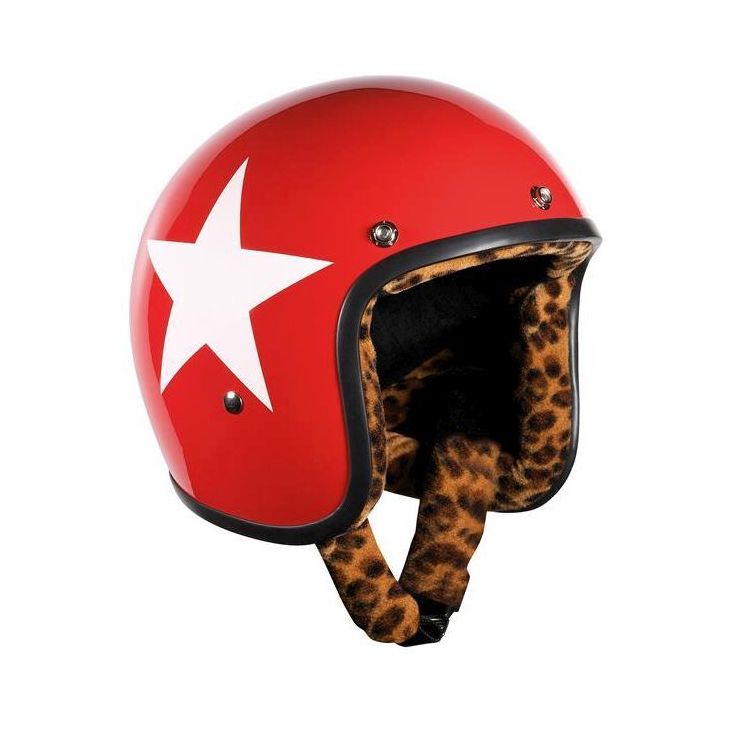 Bandit Jet Motorcycle Helmet - Star Red